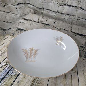 FUKAGAWA Arita Japan #901 Gold Bamboo Oval Vegetable Bowl Appx 10.5 x 7.5"
